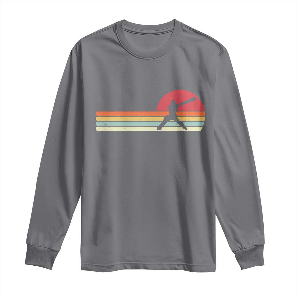 Retro Cricket Player Long Sleeve Shirt Retro Vintage Sport Batsman Cricket Gifts