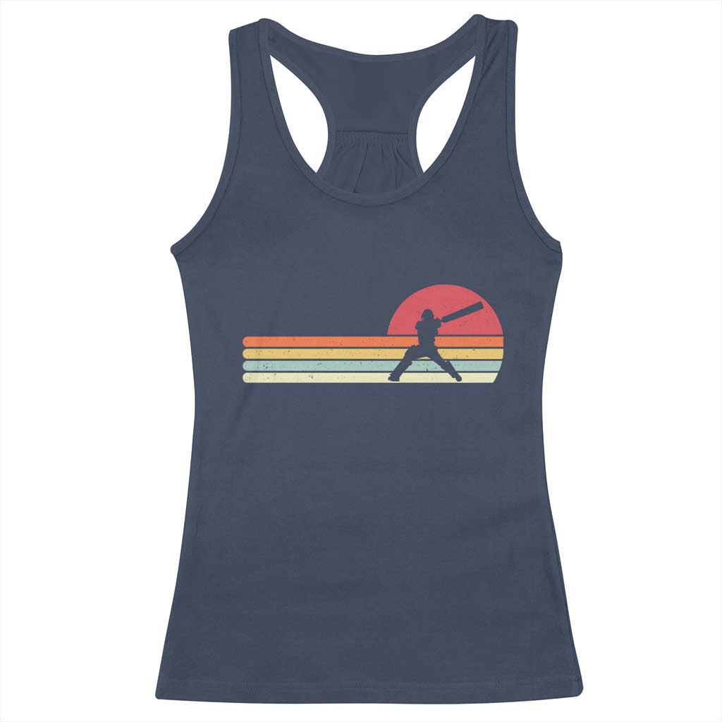Retro Cricket Player Racerback Tank Top Retro Vintage Sport Batsman Cricket Gifts