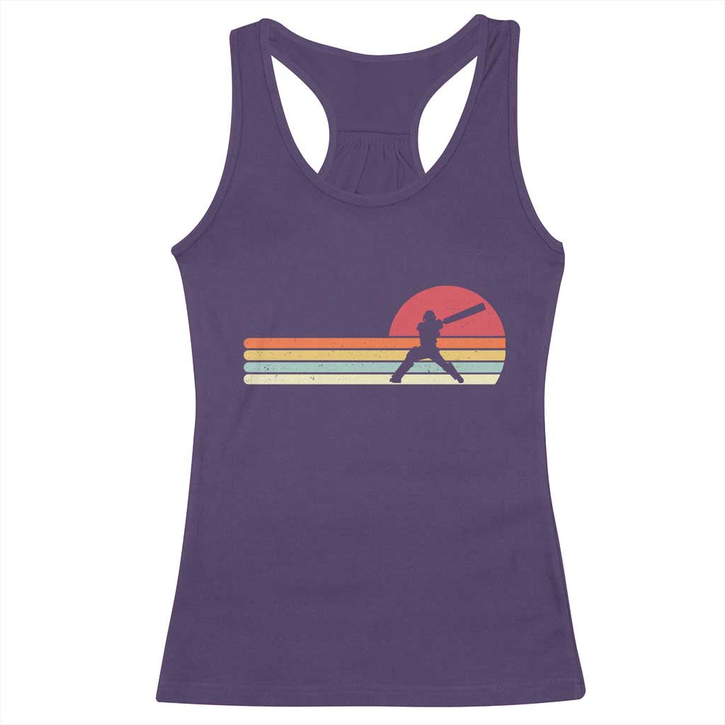 Retro Cricket Player Racerback Tank Top Retro Vintage Sport Batsman Cricket Gifts