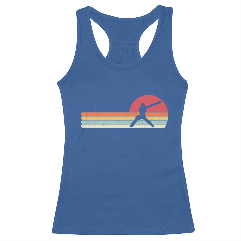 Retro Cricket Player Racerback Tank Top Retro Vintage Sport Batsman Cricket Gifts