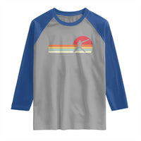 Retro Cricket Player Raglan Shirt Retro Vintage Sport Batsman Cricket Gifts