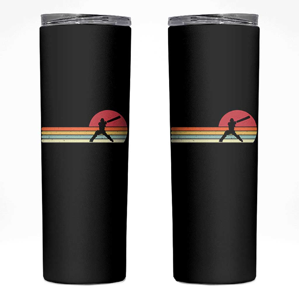 Retro Cricket Player Skinny Tumbler Retro Vintage Sport Batsman Cricket Gifts