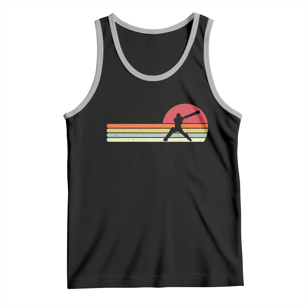 Retro Cricket Player Tank Top Retro Vintage Sport Batsman Cricket Gifts