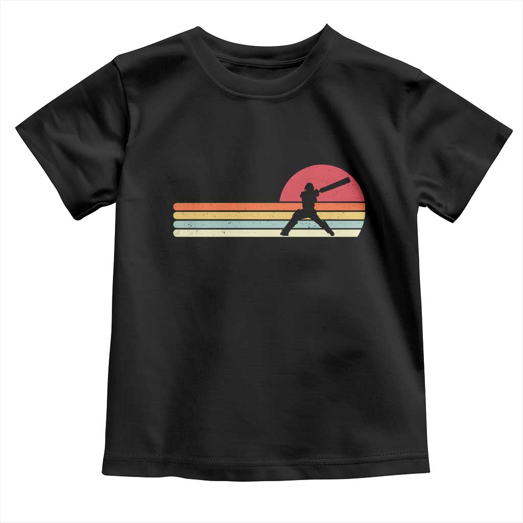 Retro Cricket Player Toddler T Shirt Retro Vintage Sport Batsman Cricket Gifts