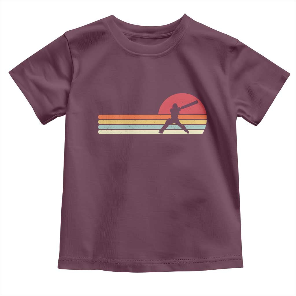 Retro Cricket Player Toddler T Shirt Retro Vintage Sport Batsman Cricket Gifts