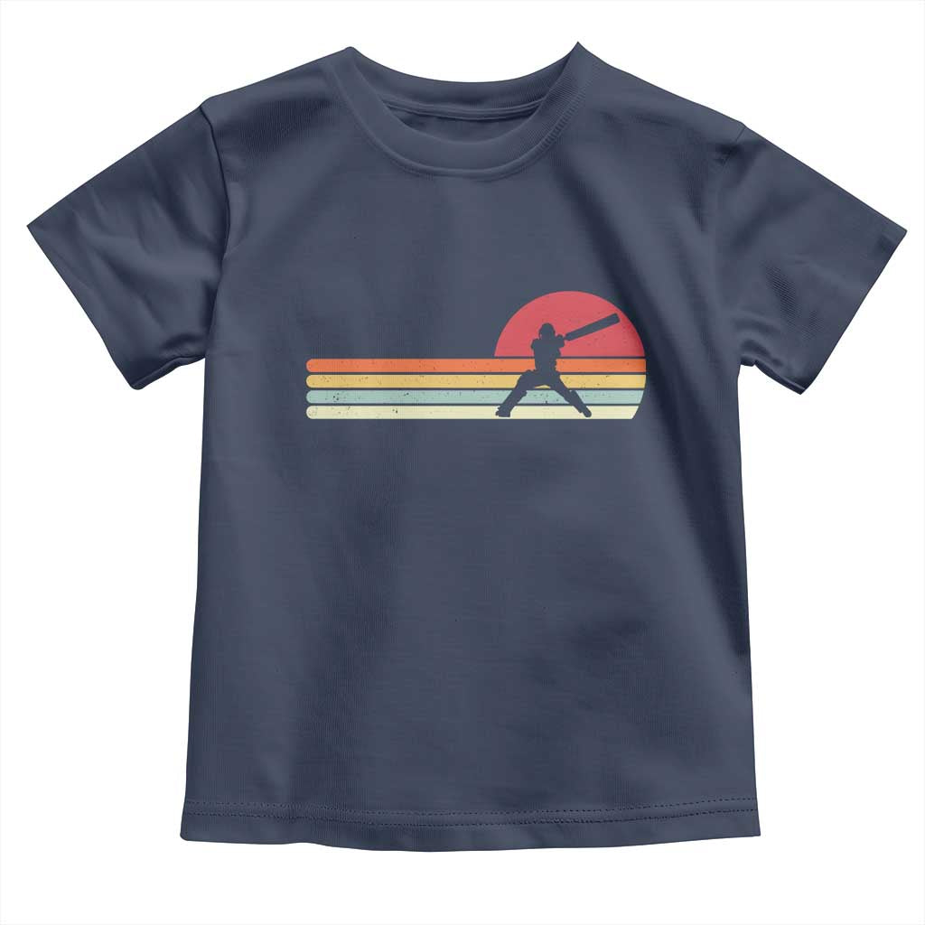 Retro Cricket Player Toddler T Shirt Retro Vintage Sport Batsman Cricket Gifts