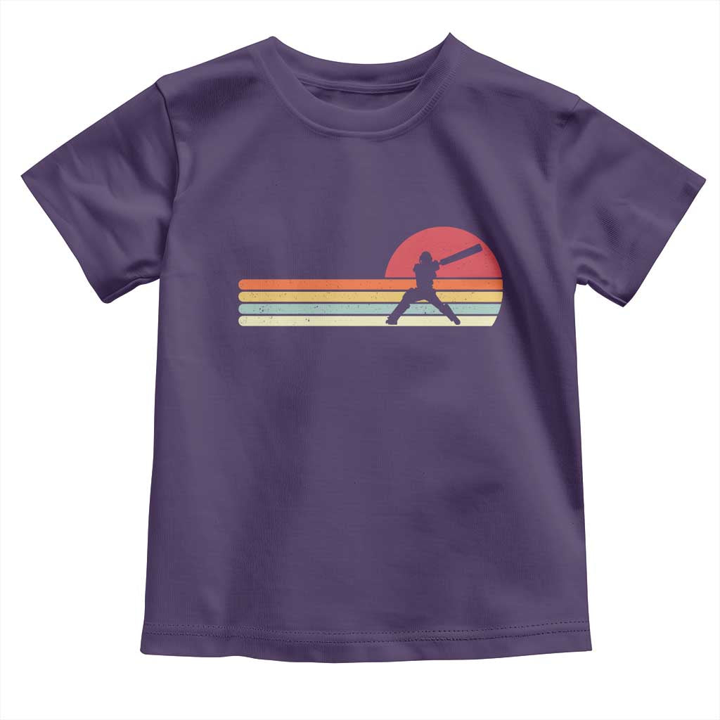 Retro Cricket Player Toddler T Shirt Retro Vintage Sport Batsman Cricket Gifts