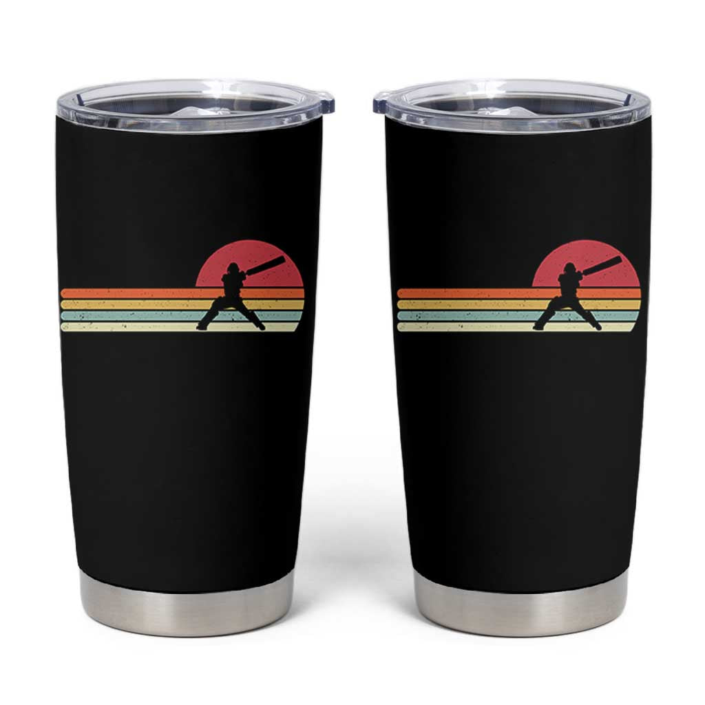 Retro Cricket Player Tumbler Cup Retro Vintage Sport Batsman Cricket Gifts