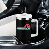 Retro Cricket Player Tumbler With Handle Retro Vintage Sport Batsman Cricket Gifts