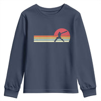 Retro Cricket Player Youth Sweatshirt Retro Vintage Sport Batsman Cricket Gifts