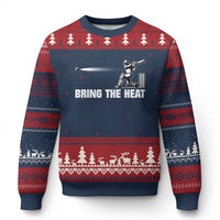 Cricket Player Ugly Christmas Sweater Bring The Heat Batting