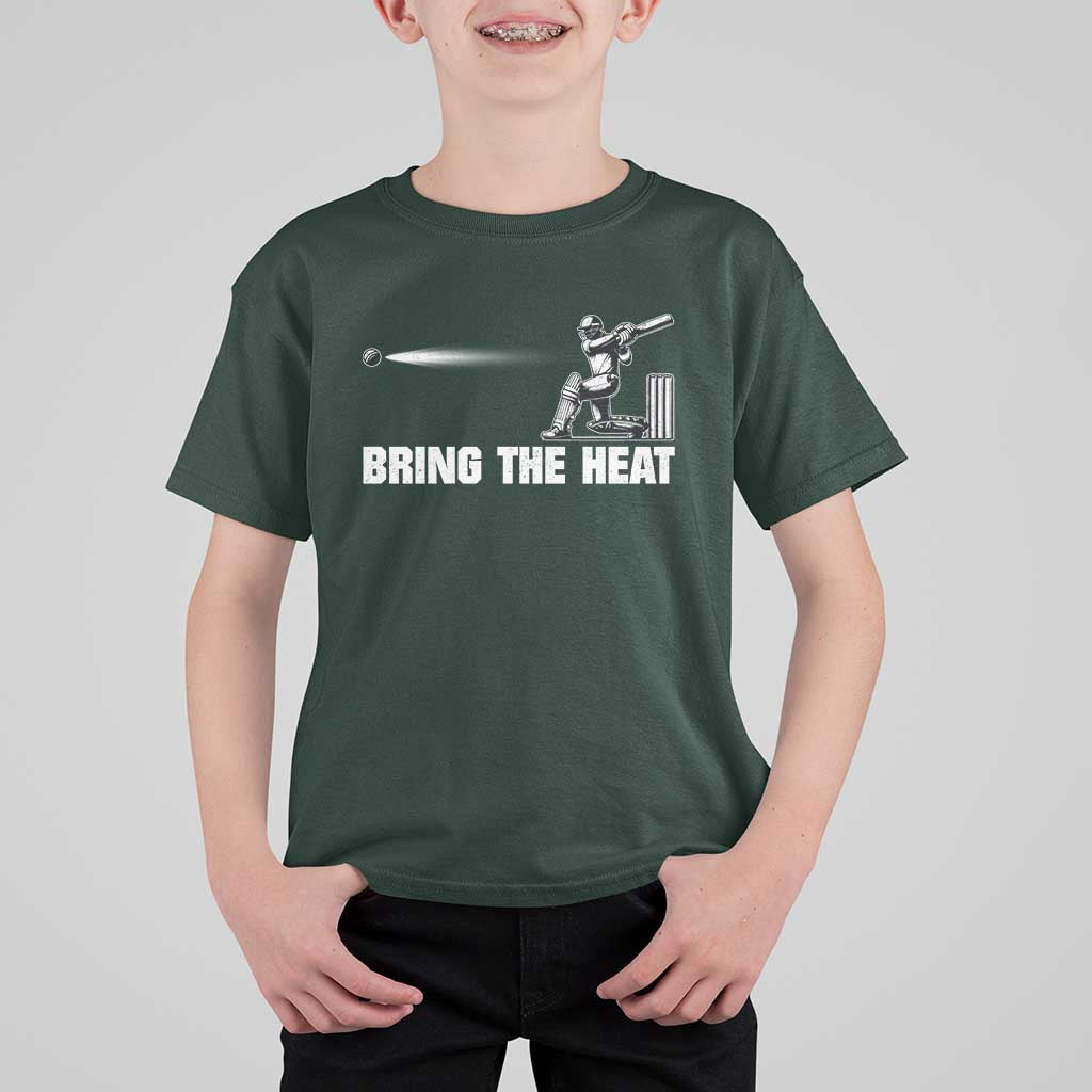 Cricket Player T Shirt For Kid Bring The Heat Batting