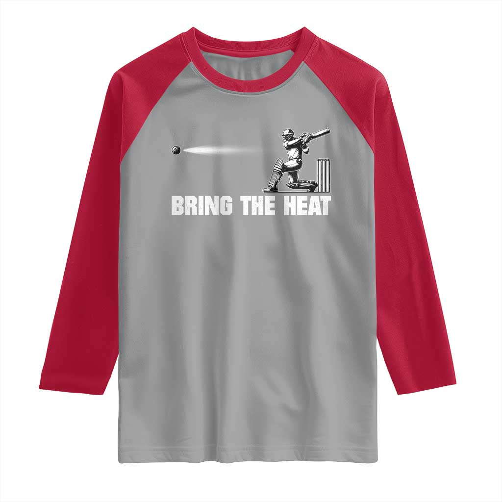 Cricket Player Raglan Shirt Bring The Heat Batting