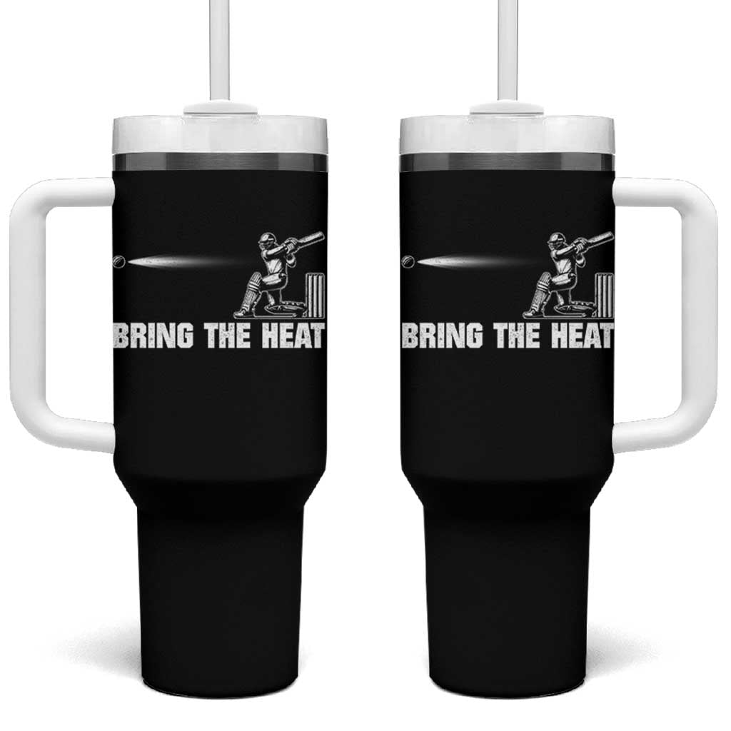 Cricket Player Tumbler With Handle Bring The Heat Batting