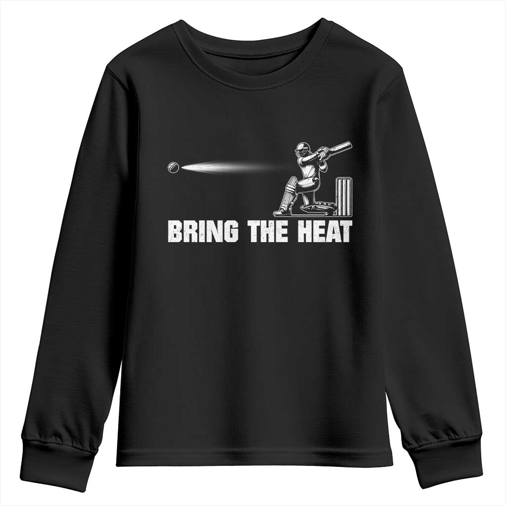 Cricket Player Youth Sweatshirt Bring The Heat Batting