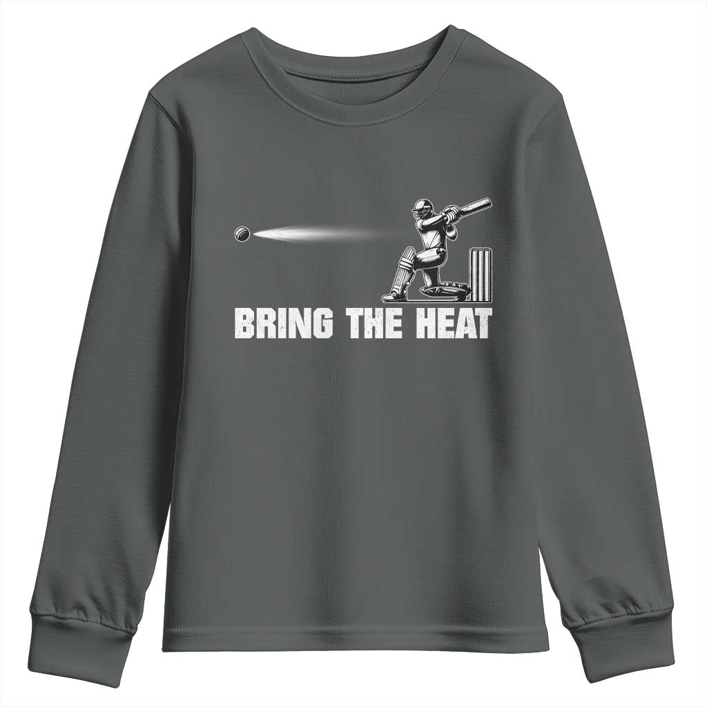 Cricket Player Youth Sweatshirt Bring The Heat Batting