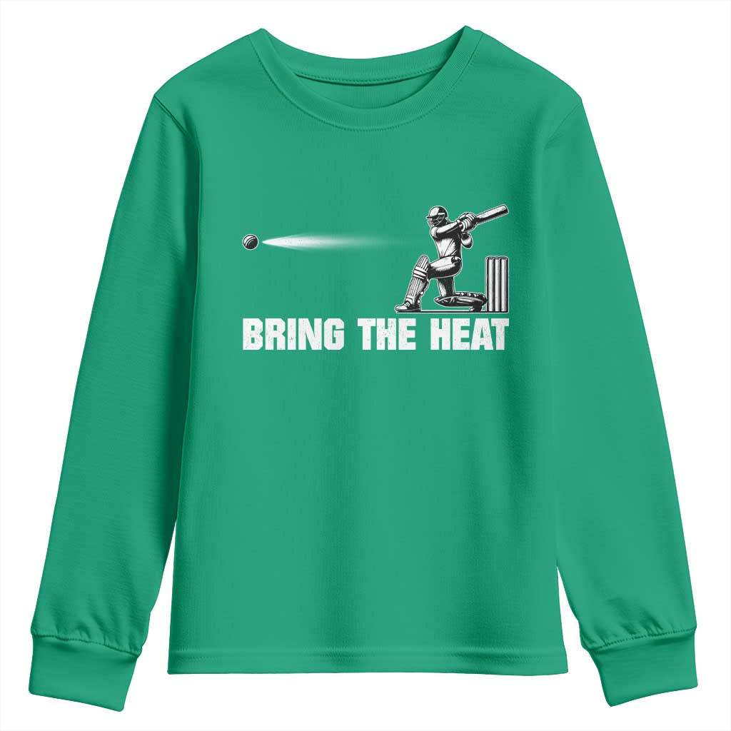 Cricket Player Youth Sweatshirt Bring The Heat Batting