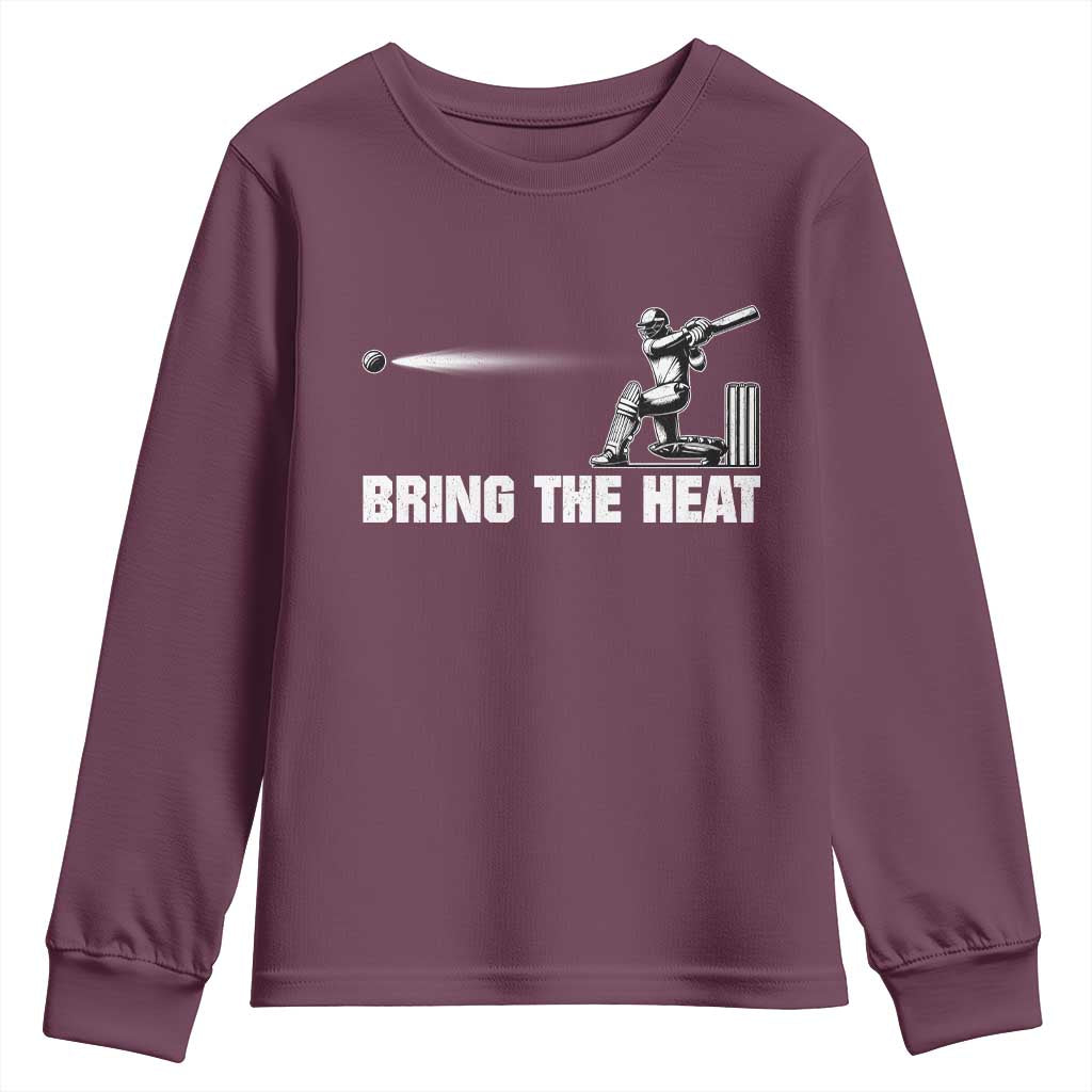 Cricket Player Youth Sweatshirt Bring The Heat Batting