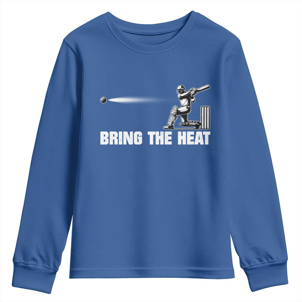 Cricket Player Youth Sweatshirt Bring The Heat Batting