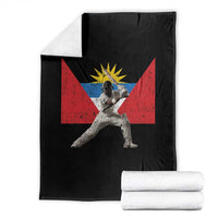 Antigua and Barbuda Cricket Throw Blanket Retro Vintage Sport Antiguan Flag West Indies Fan