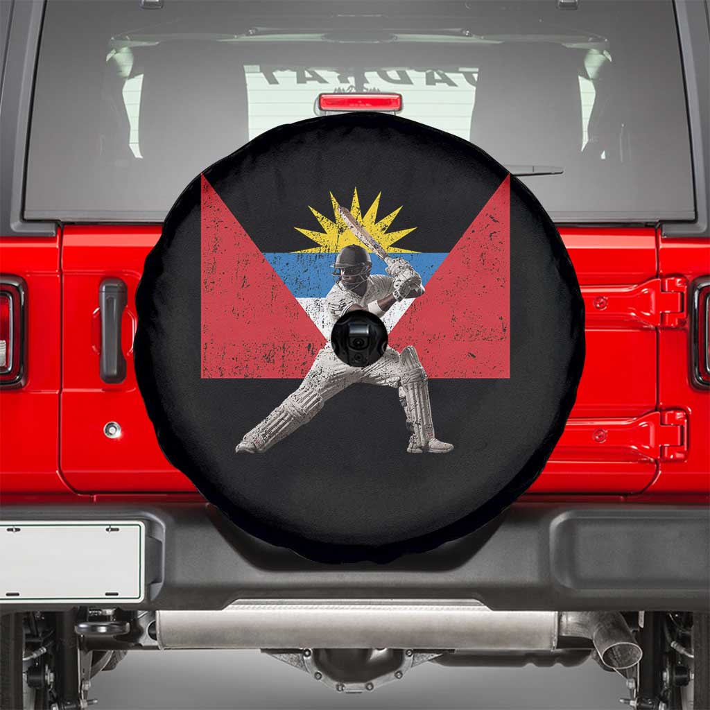 Antigua and Barbuda Cricket Spare Tire Cover Retro Vintage Sport Antiguan Flag West Indies Fan