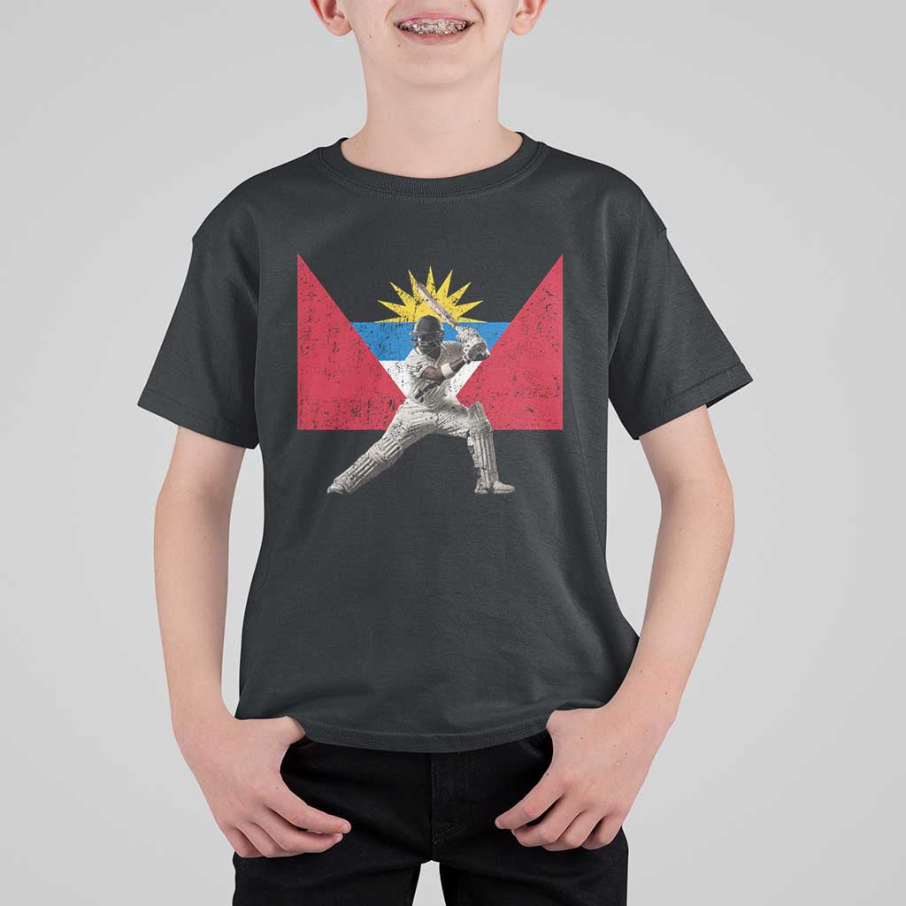 Antigua and Barbuda Cricket T Shirt For Kid Retro Vintage Sport Antiguan Flag West Indies Fan
