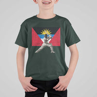 Antigua and Barbuda Cricket T Shirt For Kid Retro Vintage Sport Antiguan Flag West Indies Fan