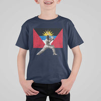 Antigua and Barbuda Cricket T Shirt For Kid Retro Vintage Sport Antiguan Flag West Indies Fan
