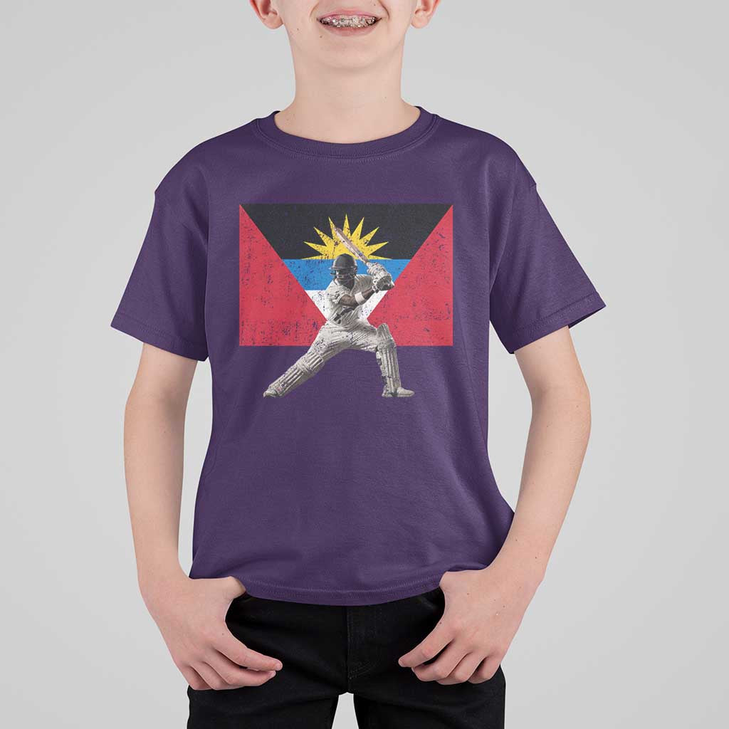 Antigua and Barbuda Cricket T Shirt For Kid Retro Vintage Sport Antiguan Flag West Indies Fan