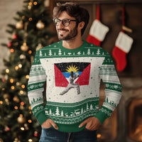 Antigua and Barbuda Cricket Ugly Christmas Sweater Retro Vintage Sport Antiguan Flag West Indies Fan