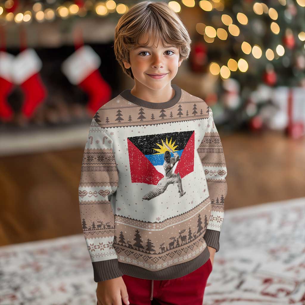 Antigua and Barbuda Cricket Ugly Christmas Sweater Retro Vintage Sport Antiguan Flag West Indies Fan