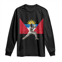 Antigua and Barbuda Cricket Long Sleeve Shirt Retro Vintage Sport Antiguan Flag West Indies Fan