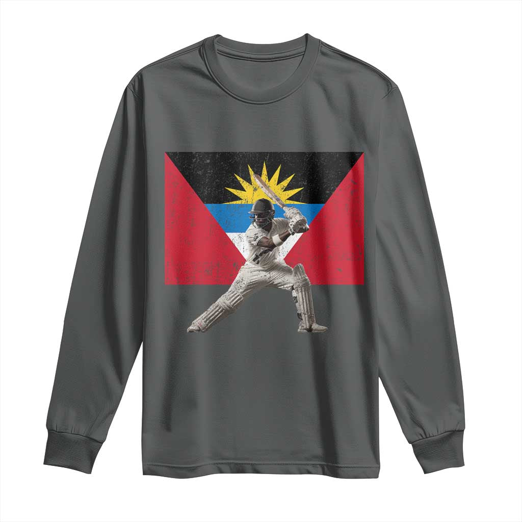 Antigua and Barbuda Cricket Long Sleeve Shirt Retro Vintage Sport Antiguan Flag West Indies Fan
