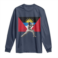Antigua and Barbuda Cricket Long Sleeve Shirt Retro Vintage Sport Antiguan Flag West Indies Fan