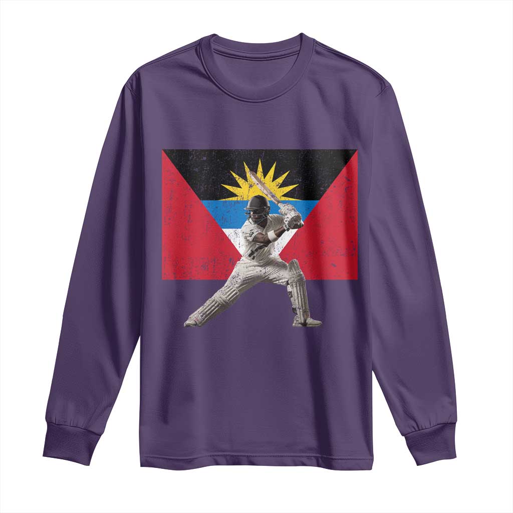 Antigua and Barbuda Cricket Long Sleeve Shirt Retro Vintage Sport Antiguan Flag West Indies Fan