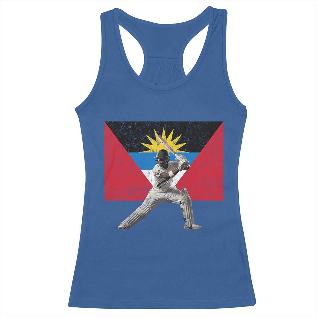 Antigua and Barbuda Cricket Racerback Tank Top Retro Vintage Sport Antiguan Flag West Indies Fan