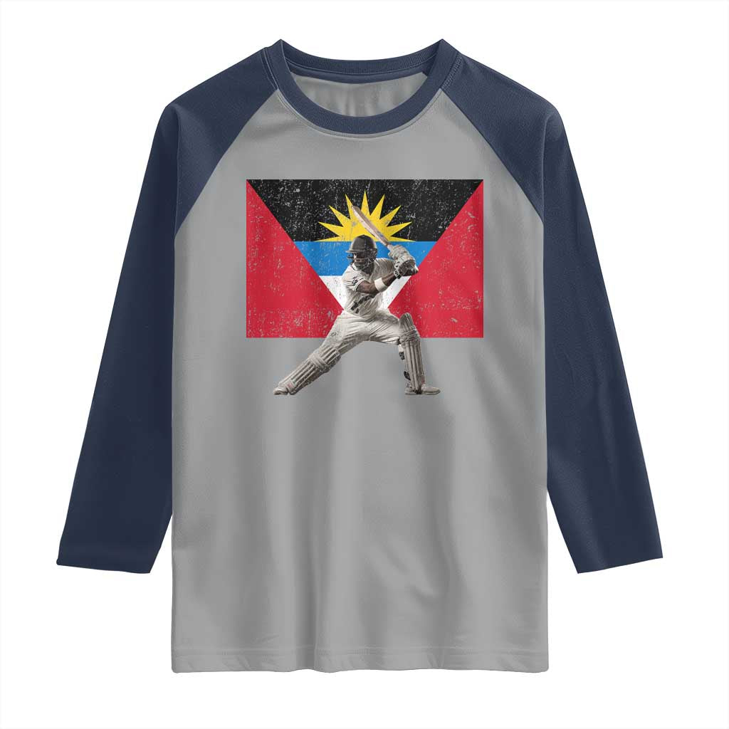 Antigua and Barbuda Cricket Raglan Shirt Retro Vintage Sport Antiguan Flag West Indies Fan