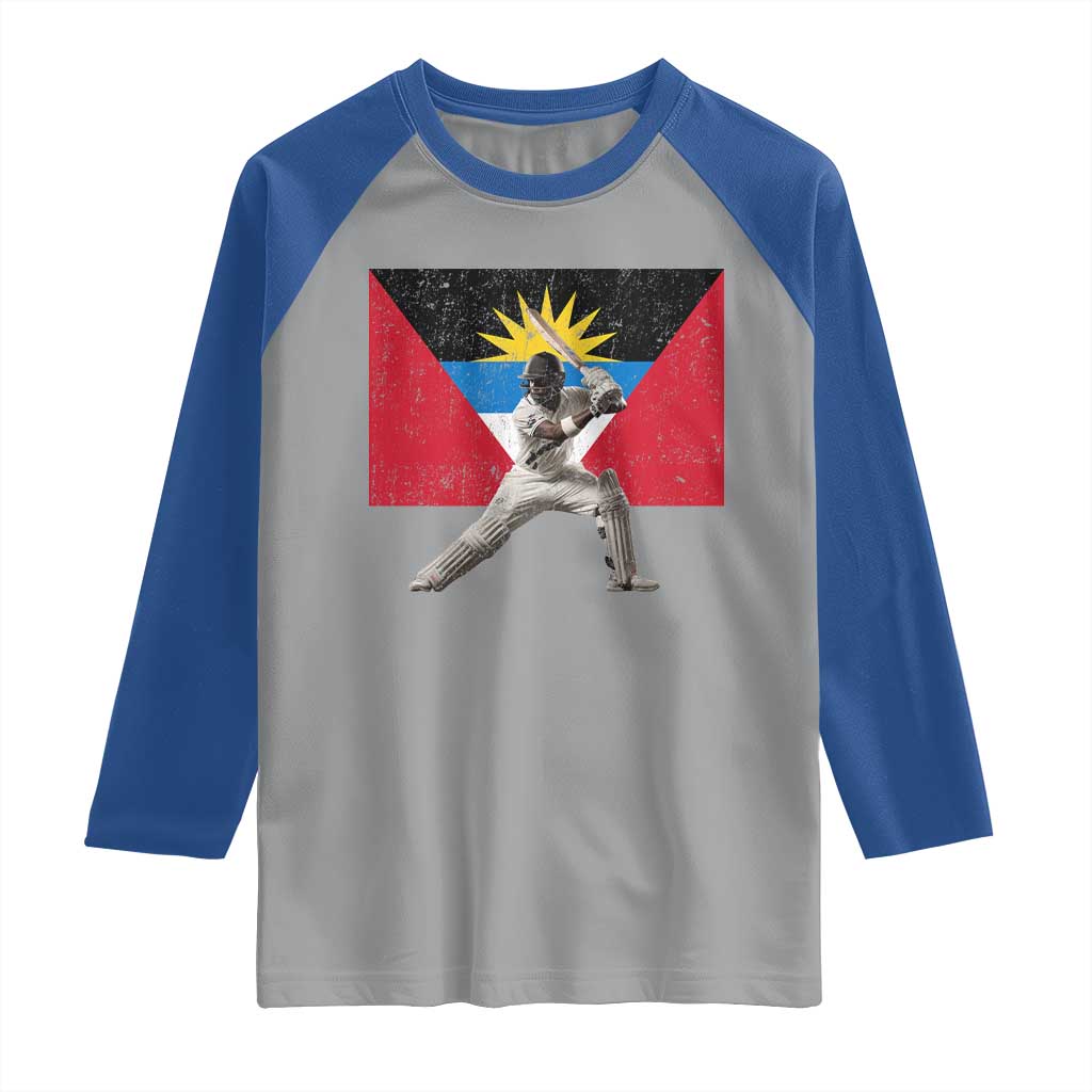 Antigua and Barbuda Cricket Raglan Shirt Retro Vintage Sport Antiguan Flag West Indies Fan