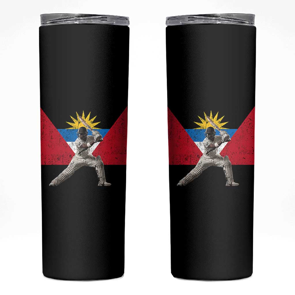 Antigua and Barbuda Cricket Skinny Tumbler Retro Vintage Sport Antiguan Flag West Indies Fan
