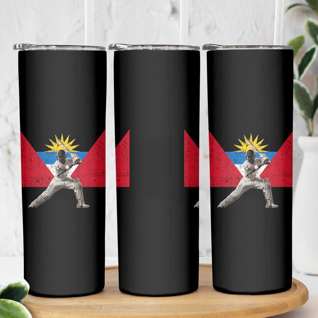 Antigua and Barbuda Cricket Skinny Tumbler Retro Vintage Sport Antiguan Flag West Indies Fan