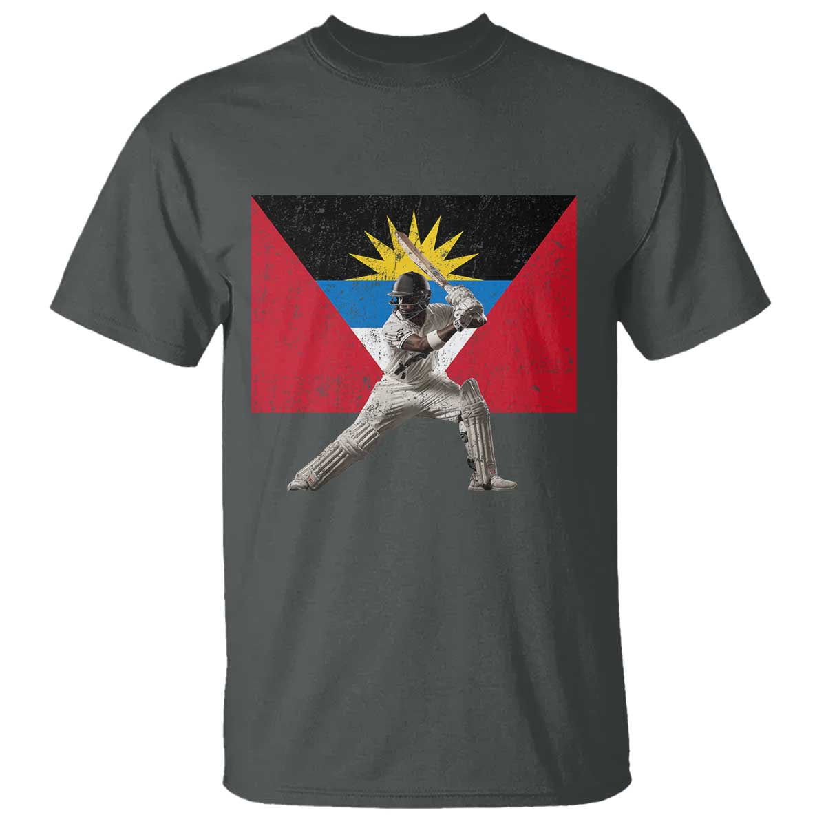 Antigua and Barbuda Cricket T Shirt Retro Vintage Sport Antiguan Flag West Indies Fan