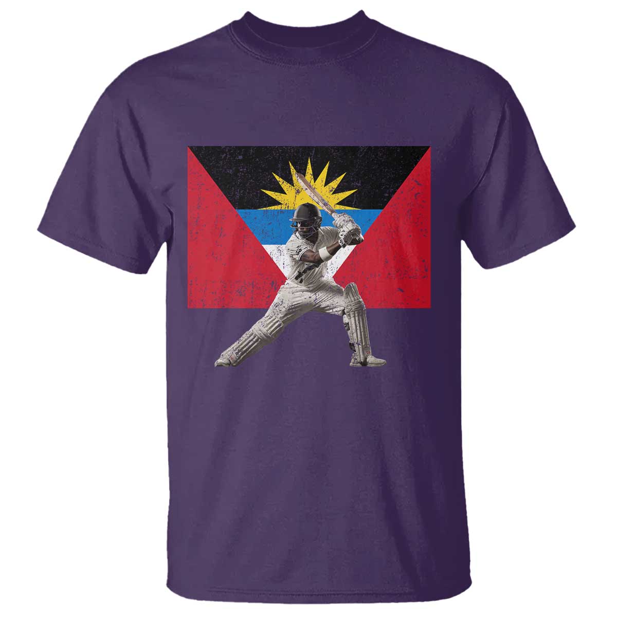 Antigua and Barbuda Cricket T Shirt Retro Vintage Sport Antiguan Flag West Indies Fan