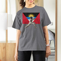 Antigua and Barbuda Cricket T Shirt For Women Retro Vintage Sport Antiguan Flag West Indies Fan