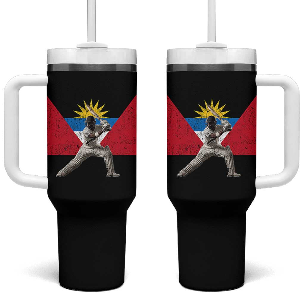 Antigua and Barbuda Cricket Tumbler With Handle Retro Vintage Sport Antiguan Flag West Indies Fan