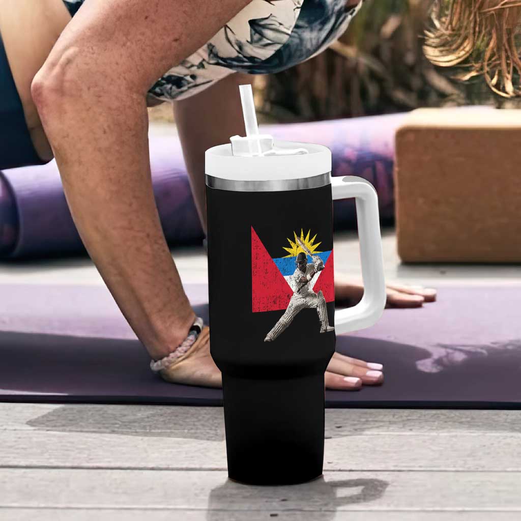 Antigua and Barbuda Cricket Tumbler With Handle Retro Vintage Sport Antiguan Flag West Indies Fan