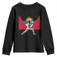 Antigua and Barbuda Cricket Youth Sweatshirt Retro Vintage Sport Antiguan Flag West Indies Fan