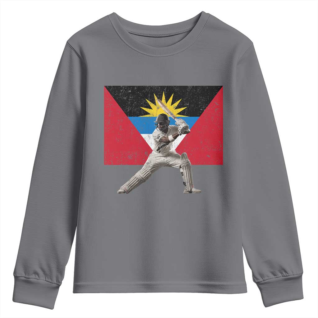 Antigua and Barbuda Cricket Youth Sweatshirt Retro Vintage Sport Antiguan Flag West Indies Fan