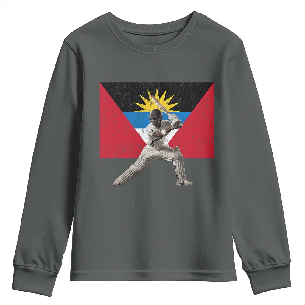 Antigua and Barbuda Cricket Youth Sweatshirt Retro Vintage Sport Antiguan Flag West Indies Fan