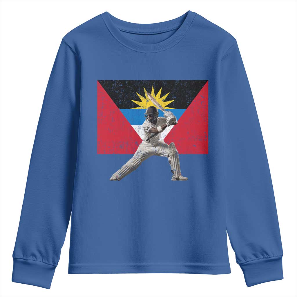 Antigua and Barbuda Cricket Youth Sweatshirt Retro Vintage Sport Antiguan Flag West Indies Fan