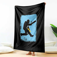 Saint Lucia Cricket Throw Blanket Retro Vintage Sport Saint Lucian Flag West Indies Cricket Fan